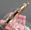ESTATE .24CT DIAMOND 14KT ROSE GOLD 3D CLASSIC 6 STONE BAMBOO ANNIVERSARY RING