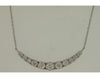 ESTATE .33CT DIAMOND 14KT WHITE GOLD CLASSIC 11 STONE JOURNEY BAR LOVE NECKLACE