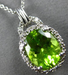 2.28CT DIAMOND & AAA PERIDOT 14KT WHITE GOLD 3D FUN HALO FLOATING PENDANT