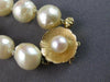 ESTATE LONG AAA PEARL 14KT YELLOW GOLD 3D CLASSIC FLOWER LOVE NECKLACE #27558