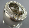 EXTRA LARGE 6.02CT DIAMOND & AAA SMOKY TOPAZ 14KT WHITE GOLD OVAL HALO FUN RING