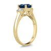 1.58CT DIAMOND & AAA SAPPHIRE 14KT YELLOW GOLD 3D OVAL & ROUND ENGAGEMENT RING