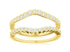.50CT DIAMOND 14KT YELLOW GOLD FILIGREE V SHAPE INSERT WEDDING ANNIVERSARY RING