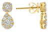 .85CT DIAMOND 14KT YELLOW GOLD ROUND PAVE SQUARE TEAR DROP FUN HANGING EARRINGS