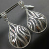 ESTATE LARGE 1.30CT DIAMOND 14K WHITE GOLD 3D TEAR DROP CLIP ON HANGING EARRINGS