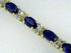 7.80CT DIAMOND & AAA SAPPHIRE 14KT YELLOW GOLD 3D OVAL & ROUND TENNIS BRACELET