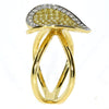 1.0CT WHITE & FANCY YELLOW DIAMOND 18K YELLOW GOLD 3D PAVE HEART SHAPE LOVE RING