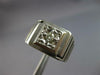 ESTATE LARGE .15CT DIAMOND 14KT WHITE GOLD 3D SOLITAIRE SQUARE MENS RING