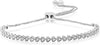 ESTATE .74CT DIAMOND 18K WHITE GOLD ROUND MULTI HEART ADJUSTABLE TENNIS BRACELET