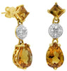 1.42CT DIAMOND & AAA CITRINE 14K YELLOW GOLD 3D ROUND & MULTI SHAPE FUN EARRINGS