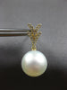 .26CT DIAMOND & AAA SOUTH SEA PEARL 18KT YELLOW GOLD BUTTERFLY HANGING EARRINGS