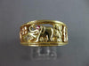 LARGE .02CT AAA RUBY 14K TRI COLOR GOLD FLORAL ELEPHANT OWL HORSESHOE RING 27488