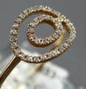 ESTATE .12CT DIAMOND 14KT ROSE GOLD 3D CLASSIC ROUND DOUBLE OVAL FUN RING