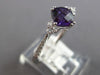 .90CT DIAMOND & AAA AMETHYST 14K WHITE GOLD CUSHION & ROUND FRIENDSHIP LOVE RING