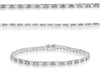 5.50CT DIAMOND & AAA PINK SAPPHIRE 14K WHITE GOLD ROUND ETERNITY TENNIS BRACELET