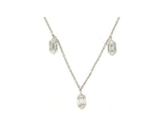 .50CT DIAMOND 14KT WHITE GOLD 3D ROUND & BAGUETTE BY THE YARD HEXAGON NECKLACE