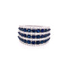 ESTATE 2.39CT DIAMOND & AAA SAPPHIRE 18KT WHITE GOLD MULTI ROW ANNIVERSARY RING