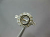 WIDE .55CT DIAMOND 18KT WHITE GOLD BEZEL ROUND HALO SEMI MOUNT ENGAGEMENT RING