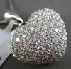 ESTATE LARGE 1.69CT DIAMOND 18KT WHITE GOLD 3D FILIGREE HEART FLOATING PENDANT