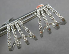 ESTATE .44CT DIAMOND 18KT WHITE GOLD 3D MULTI ROW UMBRELLA FUN HANGING EARRINGS