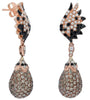 ESTATE 4.48CT MULTI COLOR DIAMOND 14KT ROSE GOLD TEAR DROP FUN HANGING EARRINGS