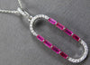 .74CT DIAMOND & AAA RUBY 14K WHITE GOLD 3D BAGUETTE & ROUND FUN FLOATING PENDANT