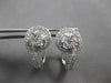 LARGE 1.7CT DIAMOND 14KT WHITE GOLD ROUND & BAGUETTE LEVERBACK EARRINGS #28065