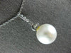 ESTATE LARGE .49CT DIAMOND & AAA SOUTH SEA PEARL 14K WHITE GOLD FLOATING PENDANT