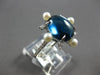4.83CT DIAMOND & AAA BLUE TOPAZ & SOUTH SEA PEARL 18K WHITE GOLD FLOWER FUN RING