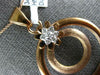 ESTATE .19CT DIAMOND 18KT ROSE GOLD 3D MATTE & SHINY FLOWER CIRCULAR FUN PENDANT