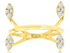 ESTATE .34CT DIAMOND 14KT YELLOW GOLD 3D ROUND MULTI LEAF FUN RING