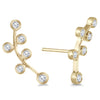 ESTATE .25CT DIAMOND 14KT YELLOW GOLD 3D CLASSIC MULTI LEAF EAR CLIMBER EARRINGS