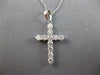 ESTATE 1.03CT DIAMOND 14KT WHITE GOLD 3D CLASSIC ROUND CROSS FLOATING PENDANT