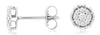 0.18CT DIAMOND 14KT WHITE GOLD 3D CLASSIC FLOWER BEZEL STUD EARRINGS