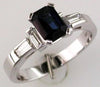 ESTATE 1.40CT DIAMOND & AAA SAPPHIRE 14KT WHITE GOLD 3D CLASSIC ENGAGEMENT RING