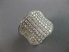 ESTATE EXTRA LARGE 3.26CT DIAMOND 18K WHITE GOLD MULTI ROW PAVE ANNIVERSARY RING
