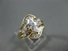 ESTATE MARQUISE DIAMOND 14KT W&Y GOLD ENGAGEMENT RING INSERT WEDDING BAND #21718