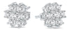 ESTATE 1.0CT DIAMOND 14KT WHITE GOLD 3D CLASSIC FLOWER STUD EARRINGS