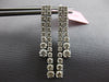 ESTATE LARGE 2.30CT DIAMOND 14KT WHITE GOLD 3D JOURNEY DOUBLE BAR FUN HANGING EARRINGS