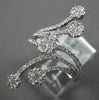 ESTATE LARGE 1.15CT DIAMOND 18K WHITE GOLD MULTI ROW FLOWER CRISS CROSS FUN RING