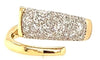 .67CT DIAMOND 18KT YELLOW GOLD 3D ROUND PAVE CRISS CROSS RECTANGULAR FUN RING