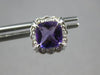 1.67CT DIAMOND & AAA AMETHYST 14KT WHITE GOLD CUSHION & ROUND HALO STUD EARRINGS