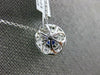 ESTATE 1.15CT DIAMOND & AAA SAPPHIRE 18K WHITE GOLD 3D OVAL DOUBLE HALO PENDANT