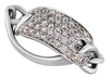 .97CT DIAMOND 18KT WHITE GOLD MULTI ROW OVAL FLEXIBLE WEDDING ANNIVERSARY RING