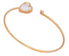 2.52CT DIAMOND & AAA MOTHER OF PEARL 18KT ROSE GOLD HEART SHAPE BANGLE BRACELET