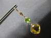 LARGE 7.80CT AAA CITRINE & AAA PERIDOT 14K YELLOW GOLD LEVERBACK EARRINGS #27904
