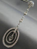 ANTIQUE LONG 3.50CT DIAMOND 14KT WHITE GOLD 3D CHANDELIER HANGING EARRINGS #454