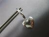 ESTATE .43CT DIAMOND 14KT WHITE GOLD 3D CLASSIC HEART LOVE HANGING EARRINGS