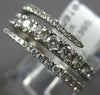 WIDE 1.15CT DIAMOND 14KT WHITE GOLD ROUND GRADUATING CRISS CROSS 3 ROW FUN RING