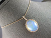 7.21CT DIAMOND & AAA AUSTRALIAN OPAL 14KT ROSE GOLD OVAL HALO FLOATING PENDANT
